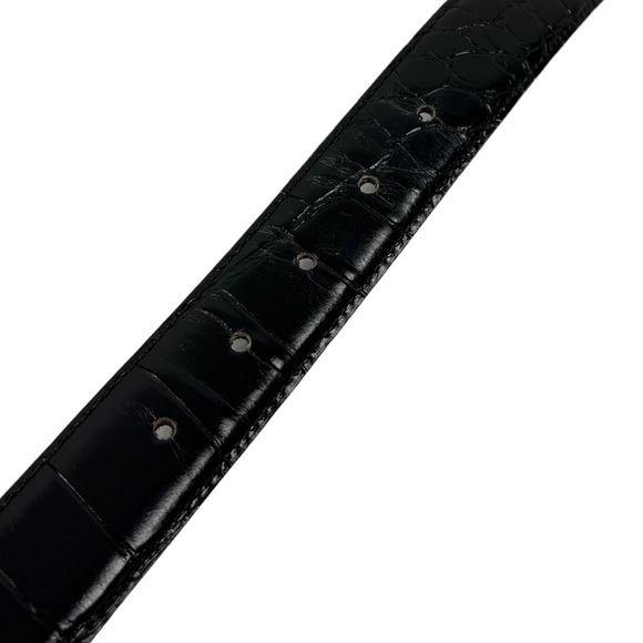 Garfinckel's Small Alligator Grain Steerhide Belt Made in USA Gold Tone Buckle - Picture 11 of 14